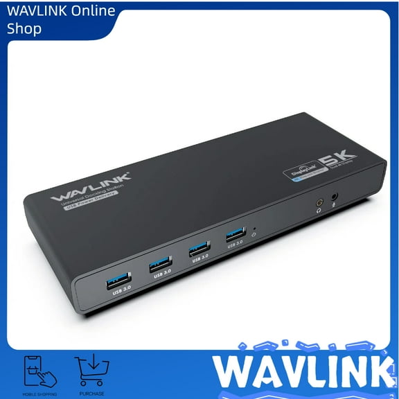USB C Dual 4K Docking Station with 65W Laptop Charging Ultra HD Multiple Display Dock with 2 x HDMI & DisplayPort, Gigabit Ethernet, USB C, 6 × USB 3.0