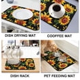 thumbnail image 4 of Washable Rubber Sunflower Cute Floral Dish Drying Mats for Kitchen Counter Home Large Coffee Bar Pad Accessories and Decor for Utensils Stemware 19.5''x12'', 4 of 7