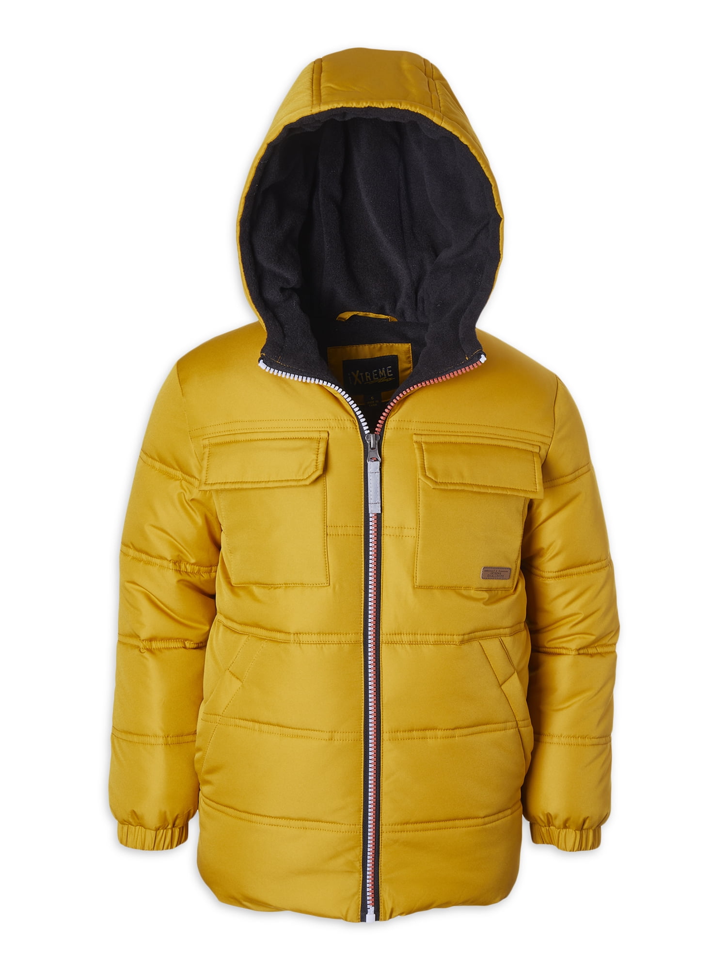 DKNY Boys Heavyweight Ski Parka Polar Fleece Lined Jacket with Sherpa Lined Hood