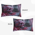 thumbnail image 2 of Sikiie Gothic Red Skull Cemetery Print Plush Pillow Cover, Wrinkle-proof and Stain-resistant Pillow Protector without Pillow Core, Home Decoration-14"x20", 2 of 6