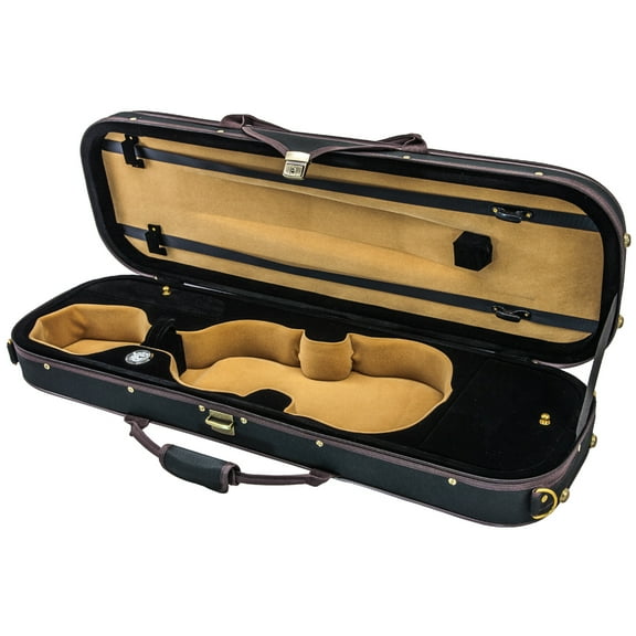 SKY 4/4 Full Size Violin Oblong Case Lightweight with Hygrometer Black/Black Khaki