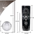 thumbnail image 5 of 20oz Sun and Moon Ghost Tumbler Stainless Steel Halloween Cup Flower Vine Moth Vacuum Insulated Travel Coffee Mug with Splash-Proof Lid Metal Straw, 5 of 6