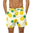 thumbnail image 2 of Luxalzxs Men's Beach Shorts Quick Dry 4.7 Inch Swim Trunks Yellow Pineapple Tropical Sports Running Swim Board Shorts with Pocket, 2 of 6