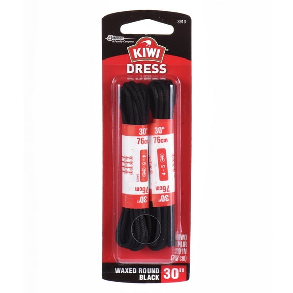 Kiwi Dress Round Lace, Waxed, Black, 30 In