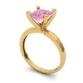 thumbnail image 2 of Solitaire Engagement Ring for Women - 1.5ct Simulated Pink Diamond in 14K Yellow Gold Promise Ring, 2 of 6