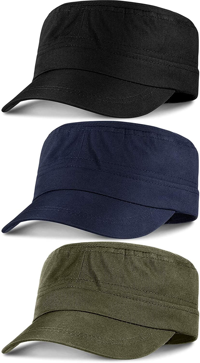 3 Pieces Cadet Army Caps Adjustable 