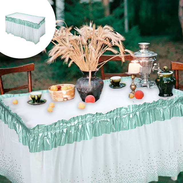 Wzzjkit Table Cloth Table Skirt Party Table Skirt Desk Skirt Falda Table Skirts for Rectangle Tables