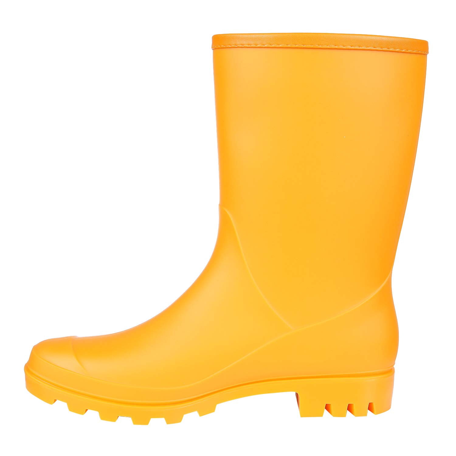 Litfun Mid Calf Rain Boots for Women Waterproof Garden Shoes, Yellow, Size 8