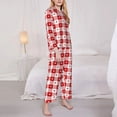 thumbnail image 3 of Rateoe geometric with hearts Pattern Womens Pajamas Set Long Sleeve Sleepwear Button Down Nightwear Soft Cotton Pj Lounge Sets-XX-Large, 3 of 7