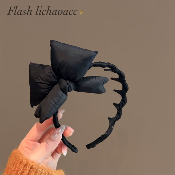 Black bow-toothed non-slip headband for women, new autumn/winter versatile hair accessory, Korean-style hair clip