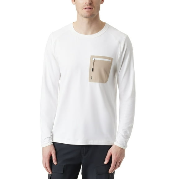 Bass Outdoor Utili-Tee T-Shirt Men's Sz XL White Long-Sleeve Cotton/Spandex