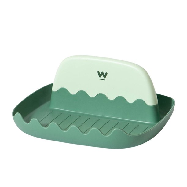 Billuyoard Soporte para cucharas, estante para utensilios de cocina de plástico, ranuras múltiples, tapa para olla, soporte para espátula y Organizadores de utensilios de cocina verde