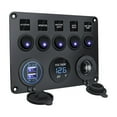 thumbnail image 4 of Panel de Interruptor de 5 Bandas shamjiam con Luz Multifunción para Remolque de Vehículos Marinos Automotrices RV luz azul, 4 of 8