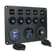 thumbnail image 4 of Panel de Interruptor Sunnimix 5 Entradas Dual USB 4.2A Voltímetro Digital luz azul, 4 of 8