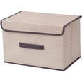 thumbnail image 1 of Tutuviw - Cajas de almacenamiento plegables grandes con tapa, organizadoras para armario y ropa, para el hogar y la oficina, 1 unidad, color beige, 1 of 5