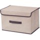 thumbnail image 1 of Tutuviw - Cajas de almacenamiento plegables grandes con tapa, organizadoras para armario y ropa, para el hogar y la oficina, 1 unidad, color beige, 1 of 5