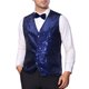 thumbnail image 1 of INSPIRE CHIC Chaleco para Hombre Argyle con Lentejuelas Cuello en V Sin Mangas Vestido de Fiesta Noche de Promoción Chaleco Brillante L Azul, 1 of 5