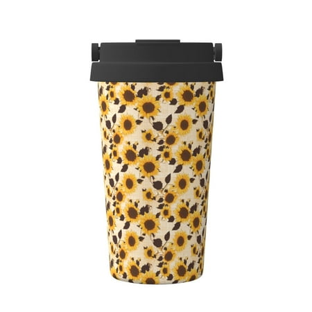 

Cauagu Vintage Plaid Cute Sunflower for Stainless Steel Vacuum Insulated Tumbler - Coffee Travel Mug Spill Proof with Lid - Thermos Cup for Keep Hot/Ice Coffee Tea and Beer