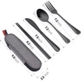 thumbnail image 5 of jimin Travel Utensils with Case, Portable Silverware Set for Work, Stainless Steel Reusable Travel Cutlery Set, Fork and Spoon Set for Camping, Picnic, Gadgets, Lunch Box for Men, Black, 5 of 7