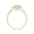 thumbnail image 2 of Angara Natural 1.12 Ct. Aquamarine with Diamond Classic Ring in 14K Yellow Gold for Women (Ring Size: 11.5), 2 of 10