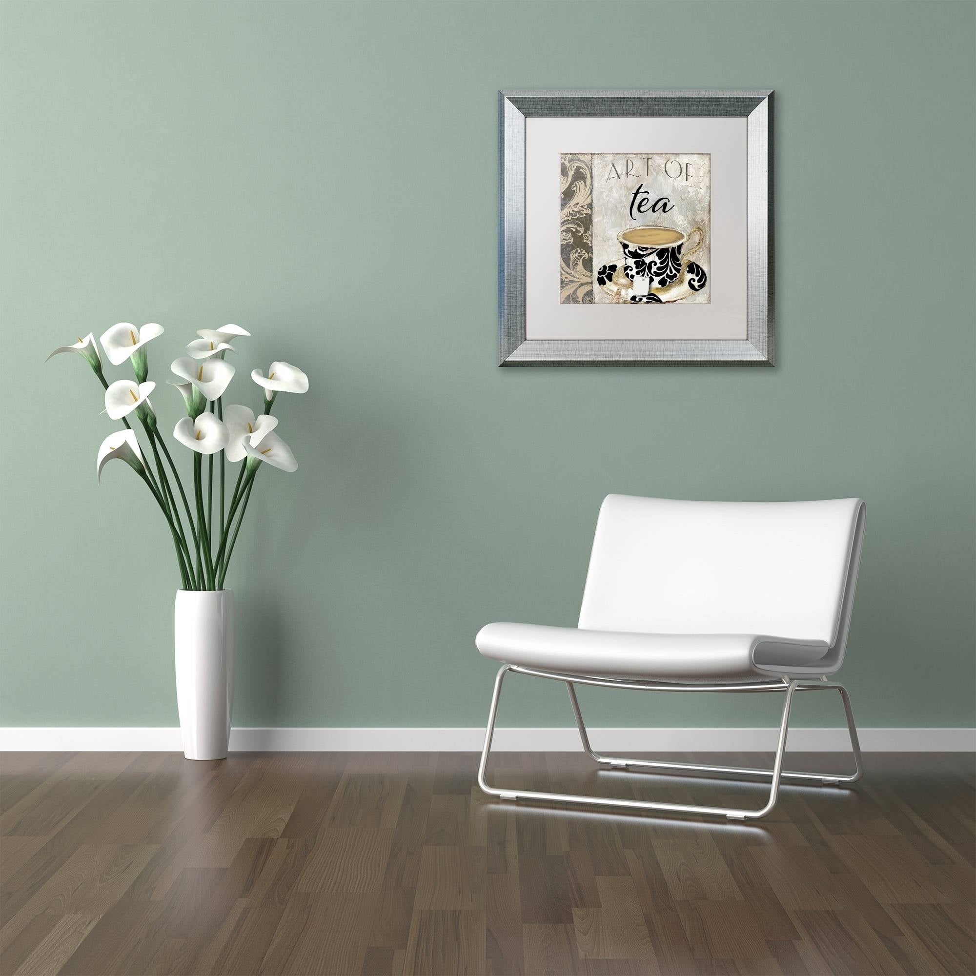 Trademark Fine Art "Art of Tea I" Canvas Art by Color Bakery White Matte, Silver Frame