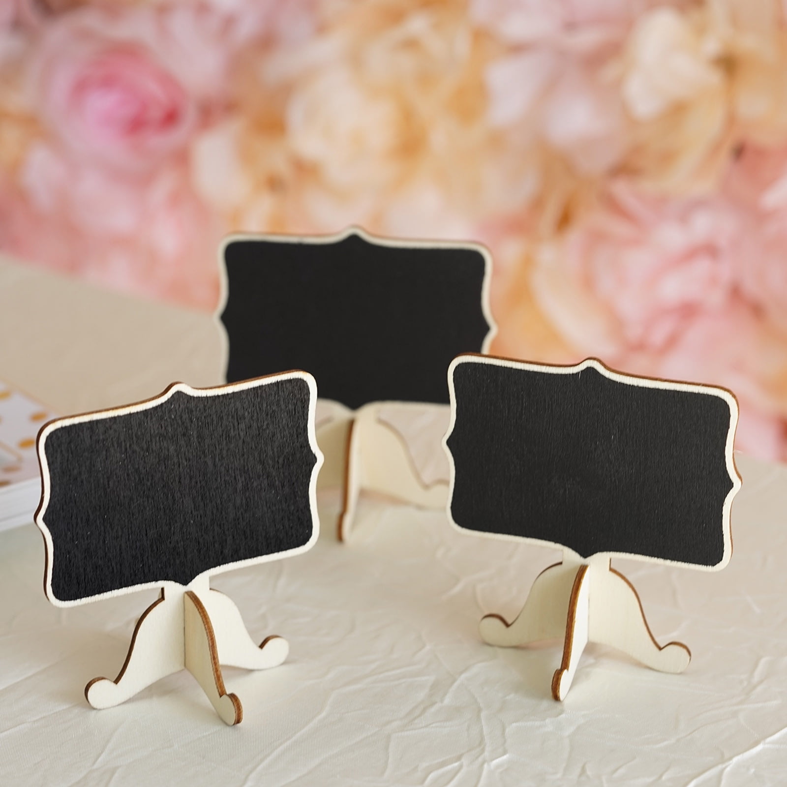 BalsaCircle 10 Black Wood Chalkboards Removable Stands Table PLace Cards