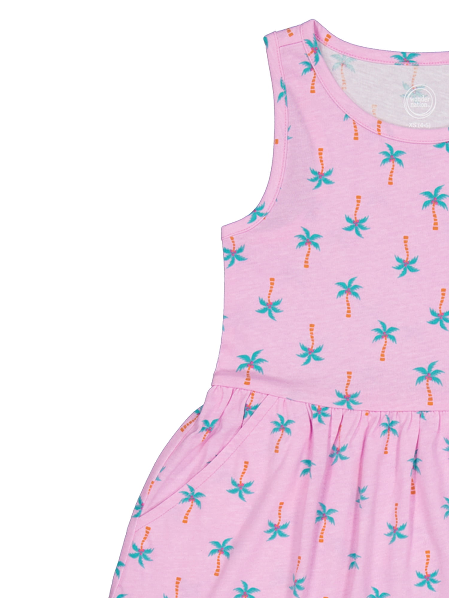 Wonder Nation Girls Play Dress and Short 2 Piece Set, Sizes XS-XLP
