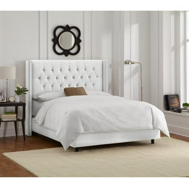 Diamond tufted wingback online headboard