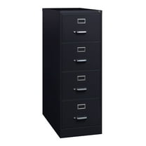 Hirsh Pro 26.5" Deep 4 Drawer Legal Width Metal Vertical File Cabinet, Commercial Grade, Black