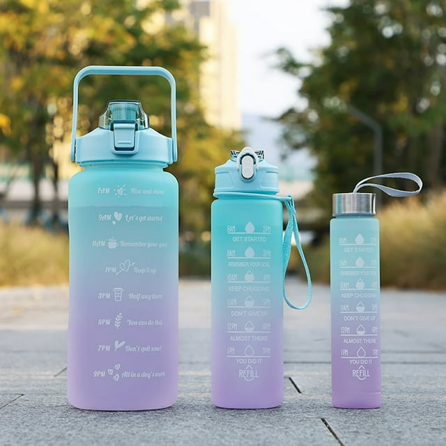 3 Pcs Bouteilles à Boire Tasses Réutilisables Bouteille d'Eau Froide pour l'Extérieur (Rose)