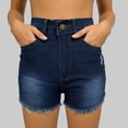 thumbnail image 3 of Wutalume Jeans for Women Denim Shorts Comfort Stretch, Slim Fit Jean Shorts for Summer Casual Wear with Light Wash,Dark Blue S, 3 of 5