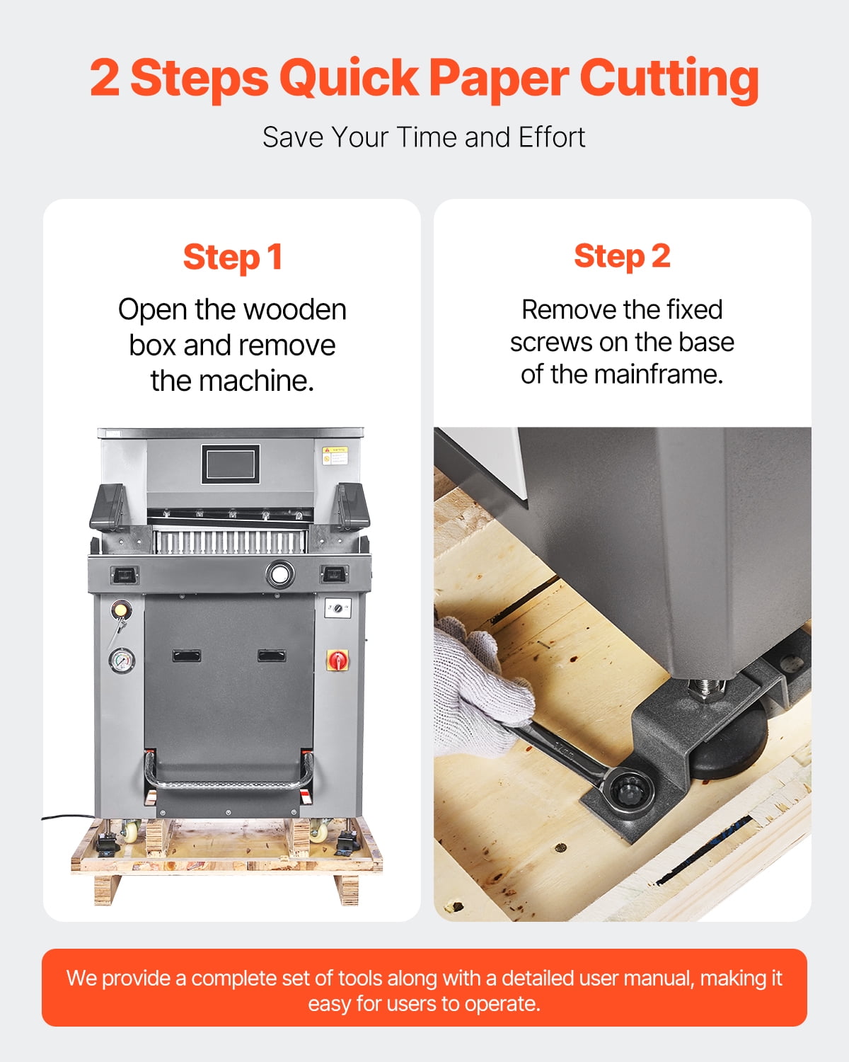 VEVOR Electric Hydraulic Paper Cutter, 2500W Heavy Duty Paper Cutter Machine 20.2 in/515 mm Cutting Width, 3.1 in/80 mm Cutting Thickness