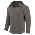 thumbnail image 3 of MHFRRA Chaqueta con Capucha Informal para Hombre, Forrada para Exteriores, Otoño E Invierno Gris, 3 of 7