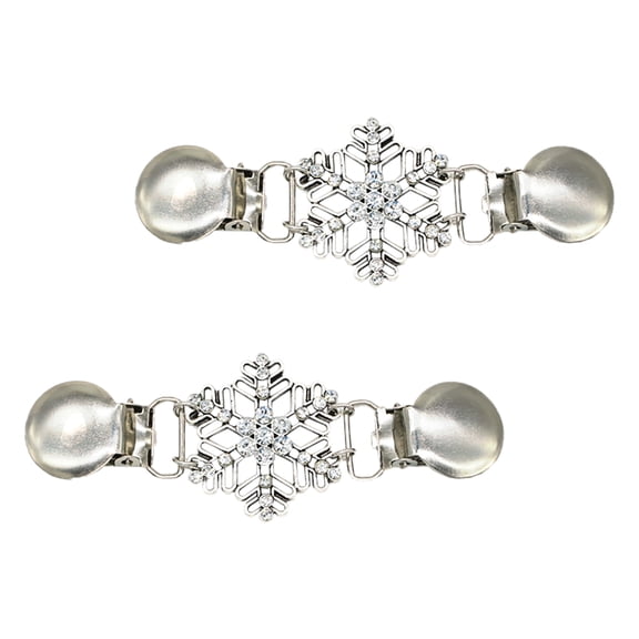 HEANUJJ 2-Pack Snowflake Cardigan Clips for Clothes, Stylish Sweater Pins Accessories