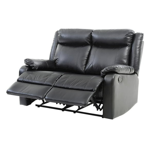 Glory Furniture Ward Reclining Loveseat in Black Color
