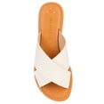 thumbnail image 5 of Melrose Ave. Los Angeles Women's Vegan Leather Crossband Flat Slide Sandals, 5 of 6