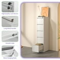 thumbnail image 5 of 5 Drawer Vertical File Cabinet White Metal Filing Cabinet with Lock Anti-Tilt Safety Design Smooth Ball-Bearing Drawers for Letter Legal A4 Document Storage Home Office, 5 of 7