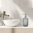 thumbnail image 2 of 1 Pc Simple Vertical Lines Soap Pump Dispenser for Bath 450ml Gray Silver Tone, 2 of 6