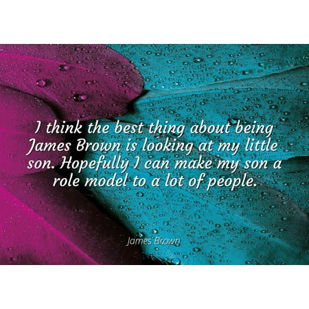 James Brown - I think the best thing about being James Brown is looking at my little son. Hopefully I can make my son a role model to a lot of people - Famous Quotes Laminated POSTER PRINT