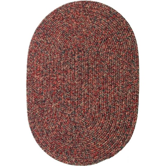 Rhody Rug SA48R084X108 Sandi 7 x 9 ft. Tweed Indoor-Outdoor Oval Braided Rug, Sangria