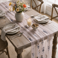 thumbnail image 2 of Sm:)e Light Pink Poppy Gauze Embroidery Table Runner 120 Inches (10 Feet), Seasonal Sheer Decor for Kitchen & Dining Spaces, Ideal for Holidays, Weddings, Birthdays & Home Parties, 2 of 8