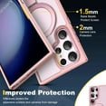 thumbnail image 4 of for Samsung Galaxy S23 Ultra Case with [3 in 1] Magnetic-Ring Stand & Military-Grade Protection Translucent Case for Women Men, Support Wireless Charging, Pink, 4 of 16