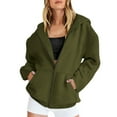 thumbnail image 2 of purcolt Zip Up Hoodie Women Casual Long Sleeve Oversized Sweatshirts Fall Hooded Fleece Y2K Jackets with Pockets, 2 of 6