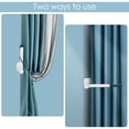 thumbnail image 4 of DODAMOUR 2 Pcs Plastic Curtain Holdbacks for Wall, Self-Adhesive Curtain Hooks Organize and Decorate, L Shape Retractable Curtain Tiebacks Window Treatment (Blue), 4 of 6