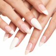 thumbnail image 3 of GLAMERMAID Creamy White French Tip Press on Nails Almond, Nude Beige Fake Nail Gel, Medium Almond Glue on Nails, Oval Stick on Nails Gel, Reusable Stiletto Acrylic False Nail with Design E22, 3 of 3