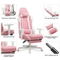 thumbnail image 5 of GTRACING Gaming Chair with Footrest Ergonomic Reclining Office Chair Swivel Rocker, Pink, 5 of 6