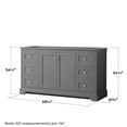 thumbnail image 4 of Wyndham Collection 60" Wood Single Bathroom Vanity in without Mirror Gray, 4 of 7