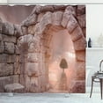 thumbnail image 1 of Ambesonne Landscape Shower Curtain, Greek Building, 69"Wx75"L, Warm Taupe, 1 of 3