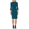 thumbnail image 3 of INSPIRE CHIC Women's Vintage Dress 3/4 Sleeve Wear-to-Work Sheath Dresses Lake Blue S, 3 of 6