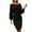 Black, variant on Aoochasliy Fall Dresses for Women Casual Knit Dress Long Sleeve Hip and Waist Dress Long Sleeve Collar Dress